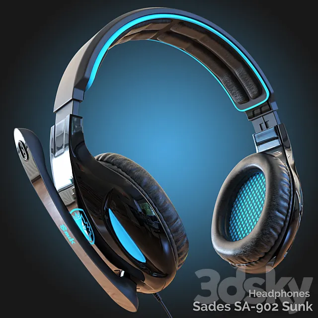 Headphones Sades SA-902 3ds Max