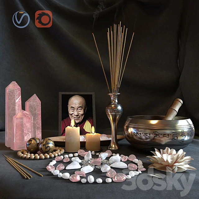 Healing Meditation Set 01 3ds Max