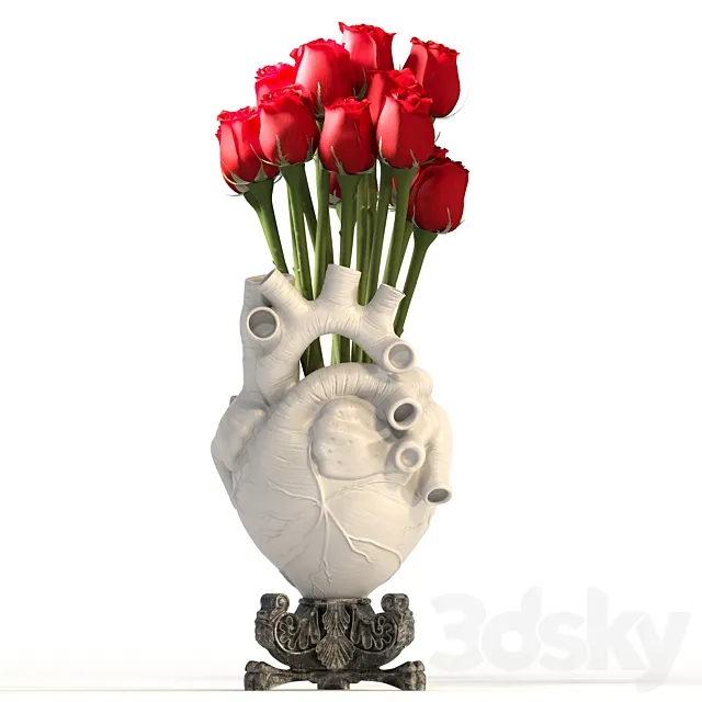 Heart Vase 2_White 3ds Max