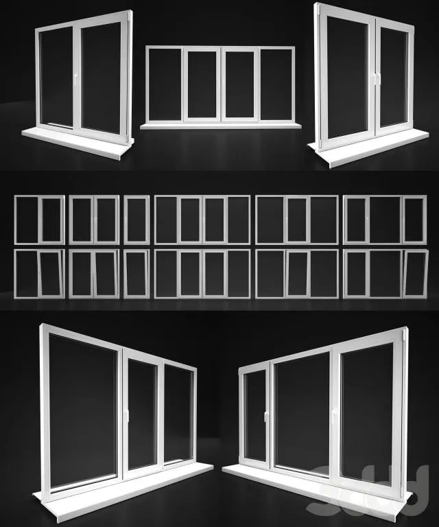 Heat-resistant windows Elvial 3dsMax Model