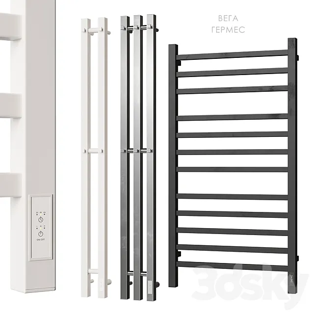 Heated towel rail Point Hermes Vega 3ds Max