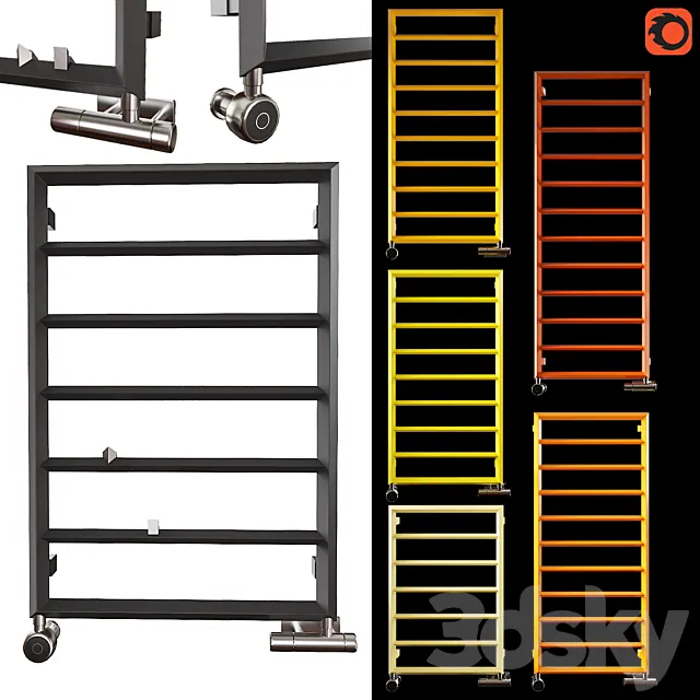 Heated towel rail Terma Diamond 600 3ds Max