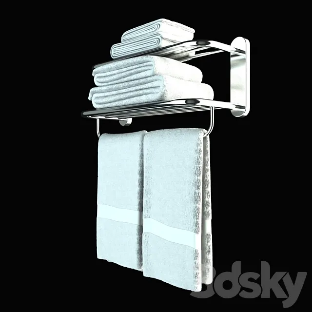 Heated towel rail with towels 3DSMax File