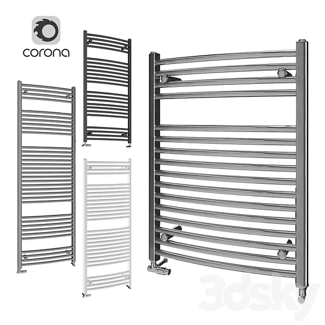 Heated towel rails Zehnder Aura Bow 3ds Max