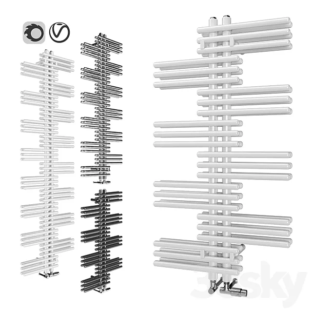 Heated towel rails Zehnder Yucca 2 3ds Max