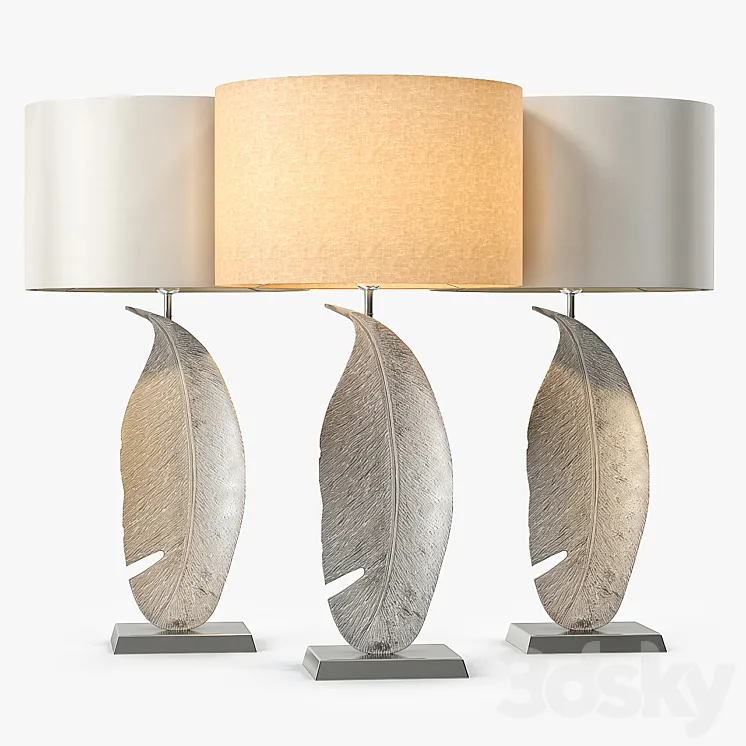 Heathfield & Co Leaf Nickel Large Table Lamp 3DS Max