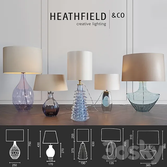 Heathfield & Co_Table Lamps_BLUE_Set 3 3DSMax File