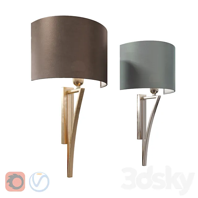 Heathfield Yves Nickel Wall Light 3ds Max