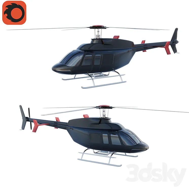 Helicopter Bell 407 3DS Max