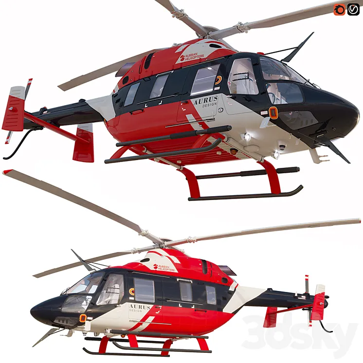 Helicopters Ansat Aurus 3DS Max