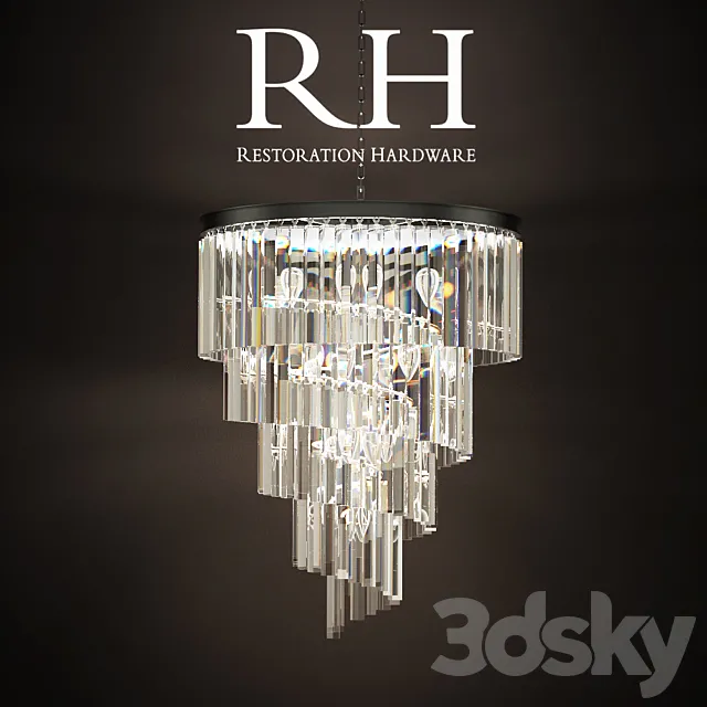 HELIX CHANDELIER chandelier RH 26 ” 3DSMax File