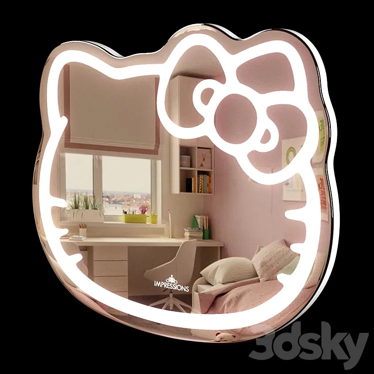 Hello Kitty LED Mirror 3DS Max