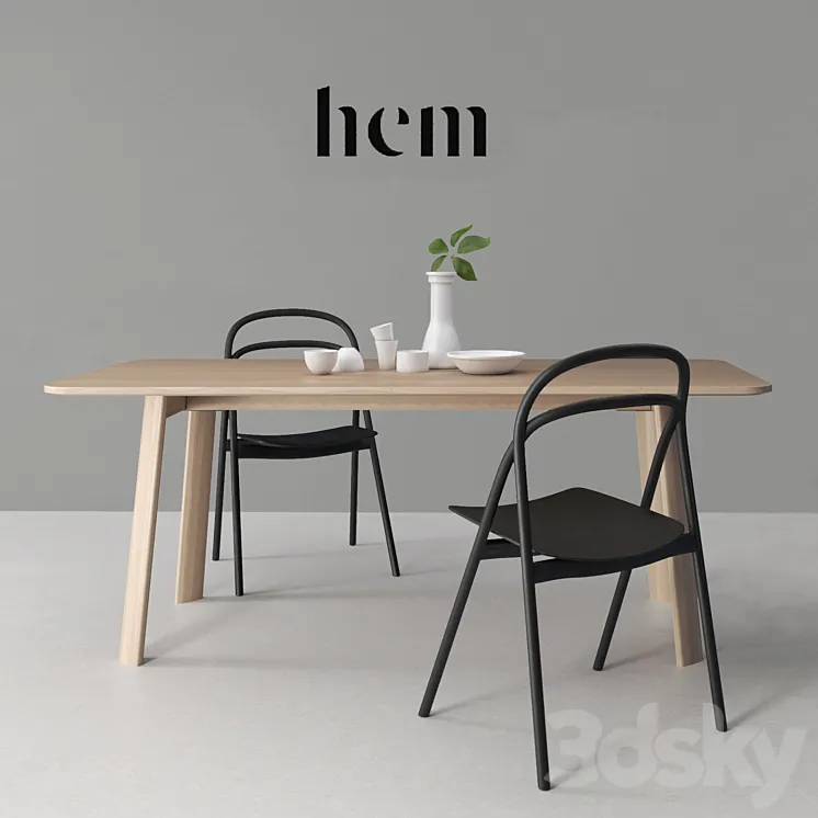 HEM set Udon Chair & Alle Table 3DS Max