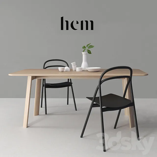 HEM set Udon Chair & Alle Table 3DSMax File