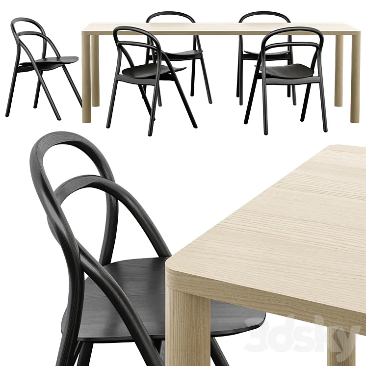 Hem Udon Chair and Log Tables 3DS Max Model