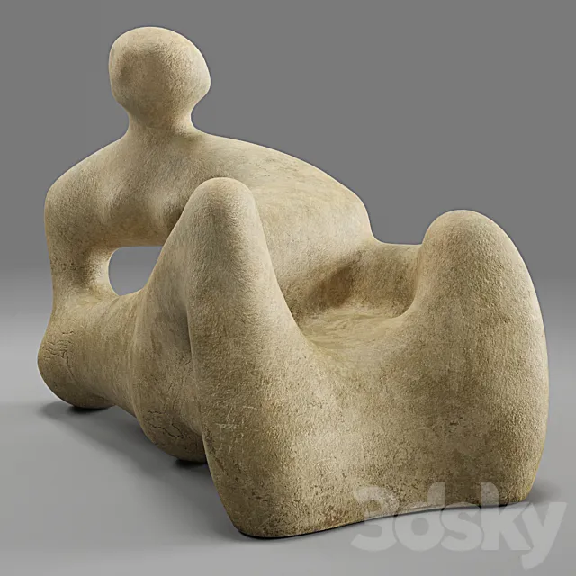 Henry Moore Recumbent Figure 3DS Max Model