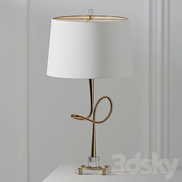 Hensley 30.25 in. Gold _ Clear Table Lamp 3DSMax File