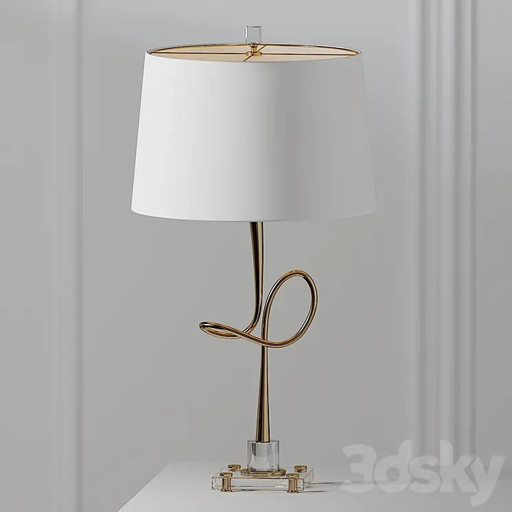 Hensley 30.25 in. Gold \/ Clear Table Lamp 3DS Max