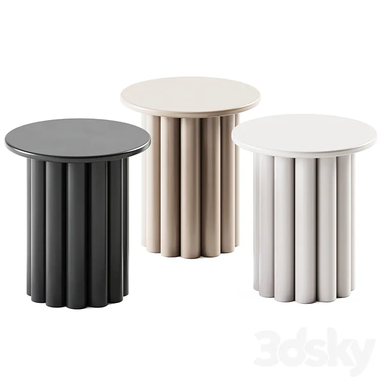 Hera Side Table Semi-Circle \/ Coffee Table 3DS Max Model