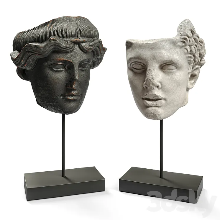 Hercules and Orpheus heads SCULPTURE 3DS Max Model