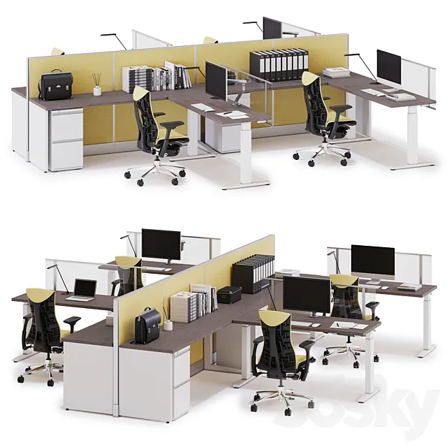 Herman Miller Action Office System (v7) 3DS Max Model