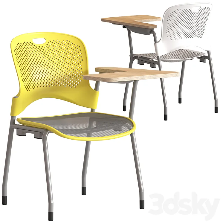 Herman Miller Caper Stacking Chair with table 3DS Max