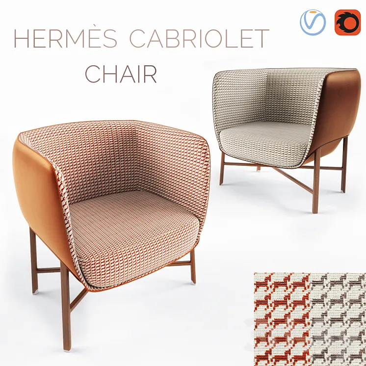 Hermes Cabriolet chair 3DS Max Model