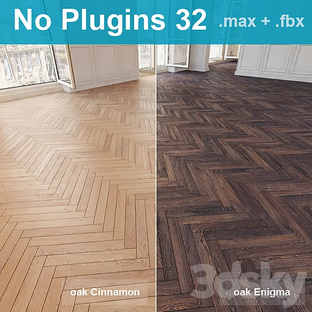 Herringbone parquet 32 ??(2 species. without the use of plug-ins) 3DSMax File