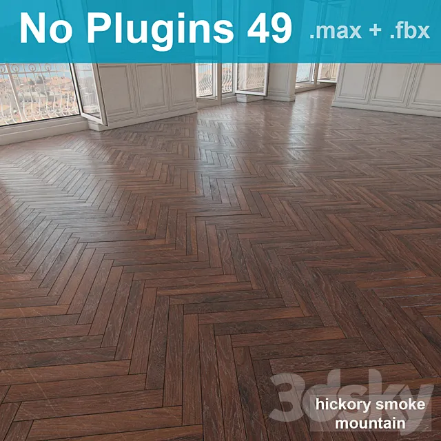 Herringbone parquet scratched 49 (without the use of plug-ins) 3DS Max Model