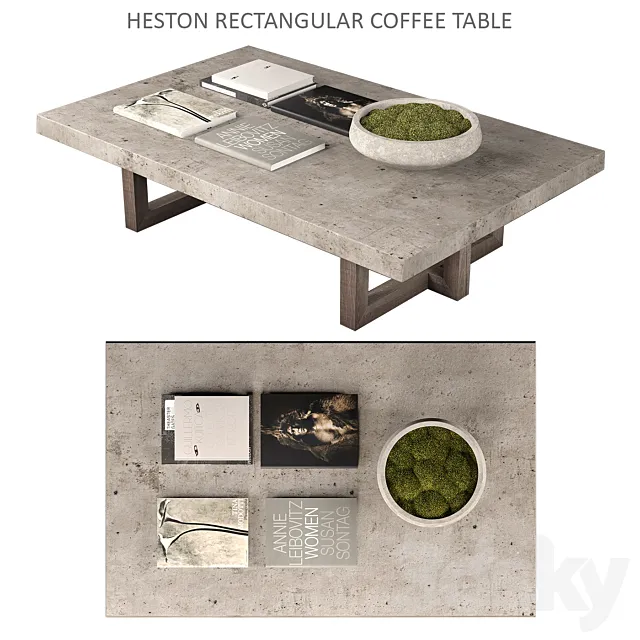 Heston Rectangular Coffee Table 3DS Max Model