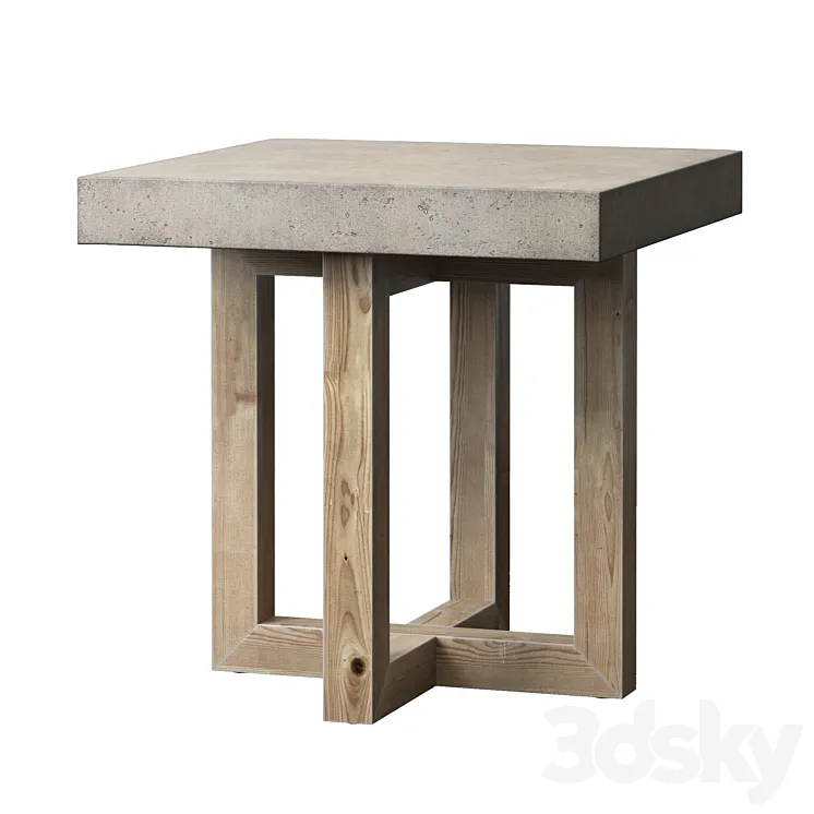 Heston Square Side Table 3DS Max