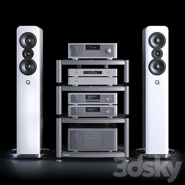 Hi-fi kit NAD and Q acoustics 3DS Max Model