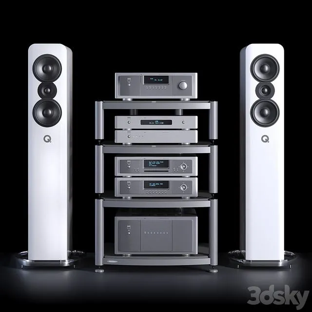 Hi-fi kit NAD and Q acoustics 3dsMax Model