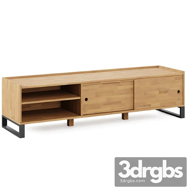 Hiba solid oak & steel tv unit 2 by la redoute interieurs