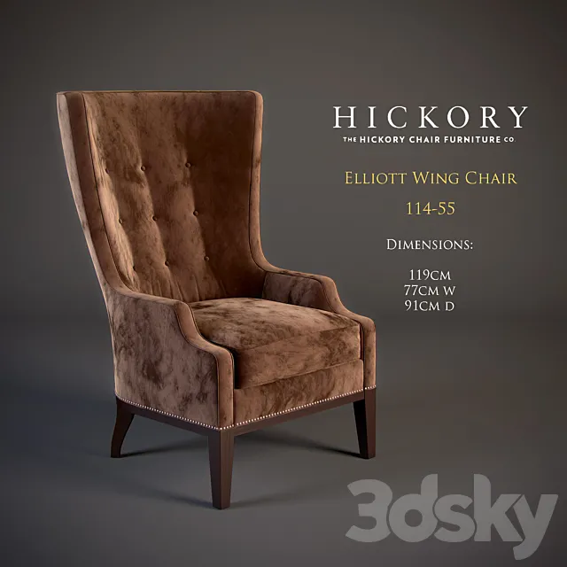 HICKORY _ Elliott Wing Chair 3DSMax File
