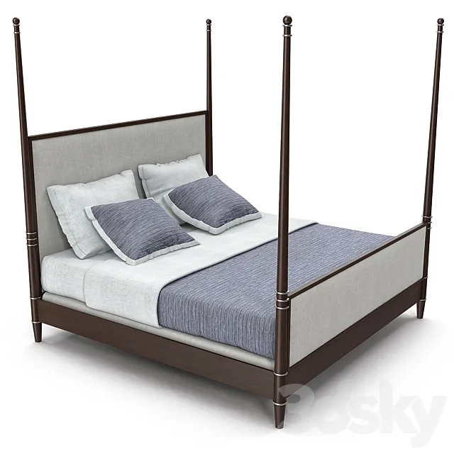 Hickory furniture – Tompkins bed 3DS Max Model