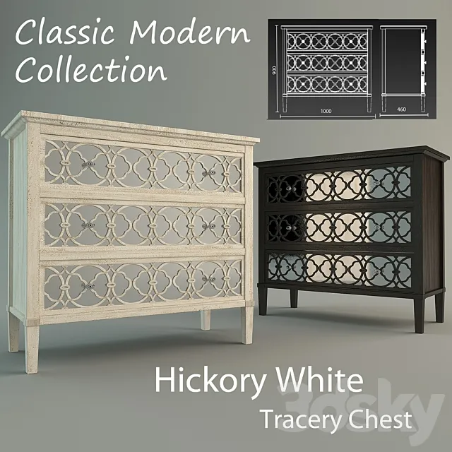 Hickory White Tracery Chest 3DS Max Model