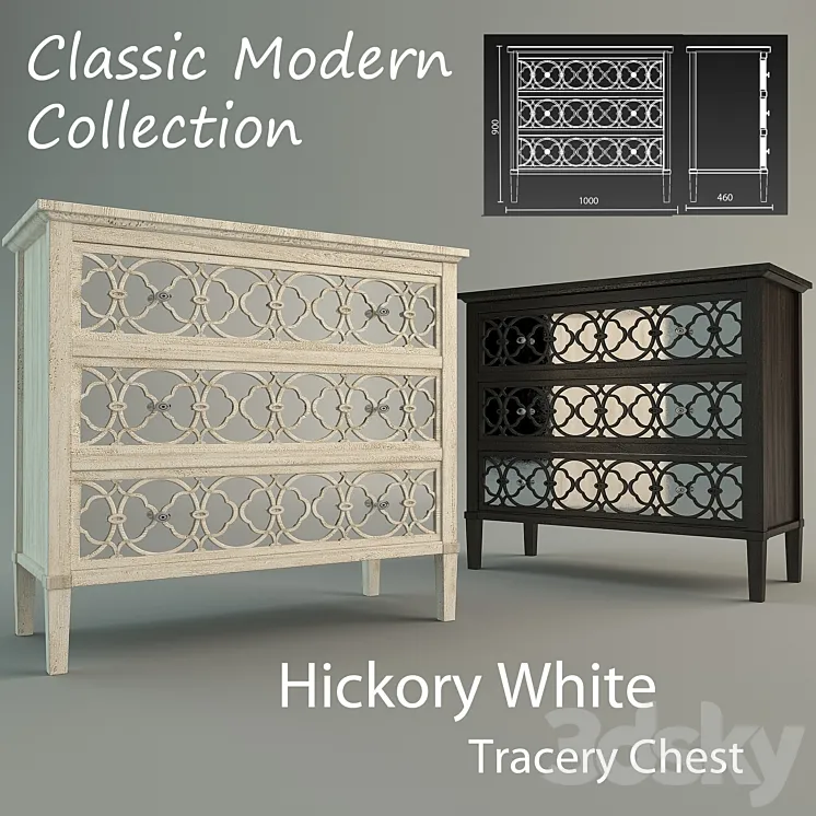 Hickory White Tracery Chest 3DS Max