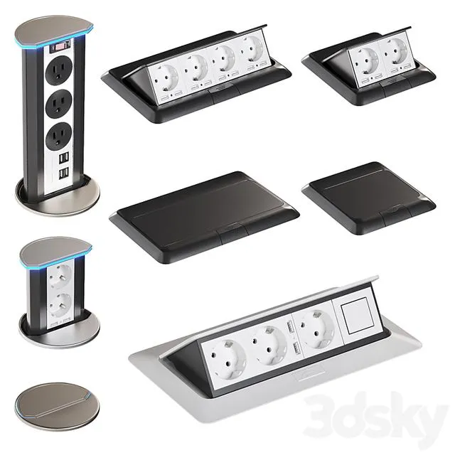 Hiden socket set 3dsMax Model