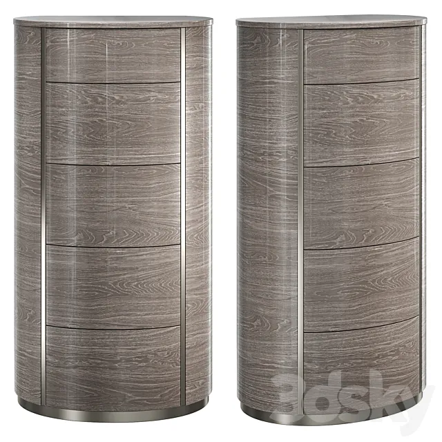 High chest of drawers Camelgroup Round silver 3ds Max