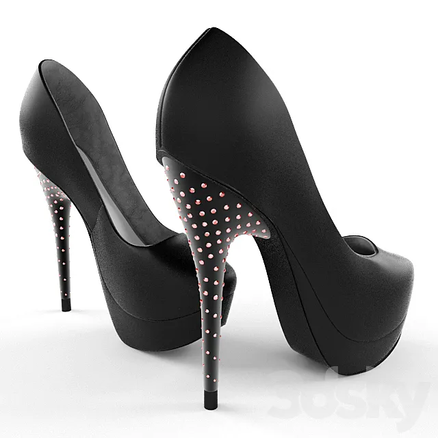 high heels with rhinestones 3DSMax File