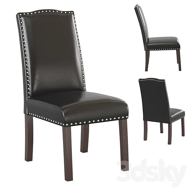 Highback leather dining chair 3ds Max
