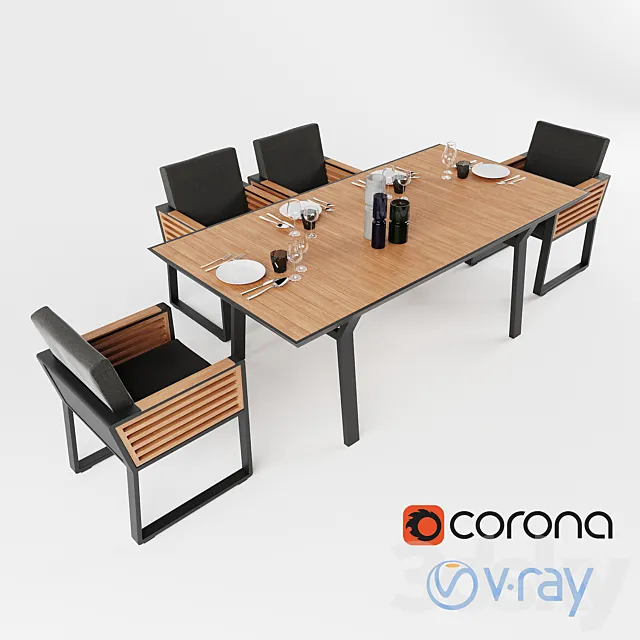 Higold New York dining Set _ Outdoor Dining Set 3ds Max