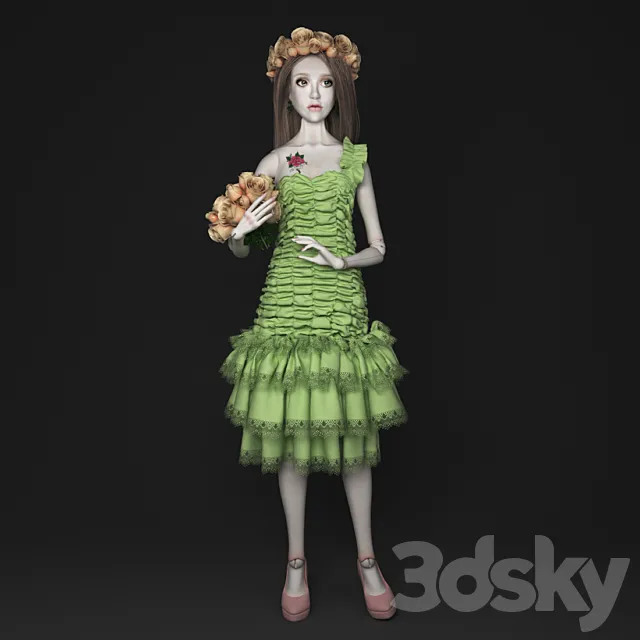 Hinge doll in the image of the flower fairies 3DSMax File