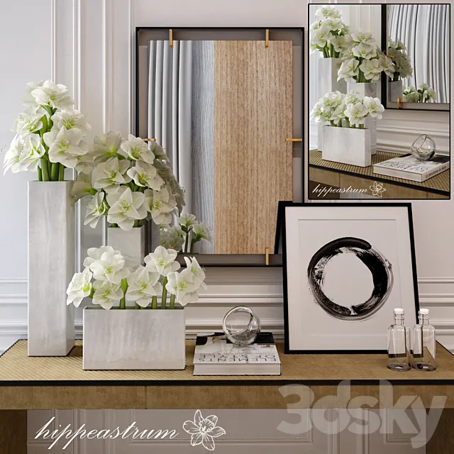 hippeastrum Flower decorative set 3DS Max Model