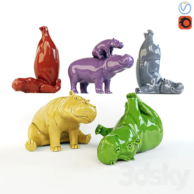 Hippos 3DS Max Model