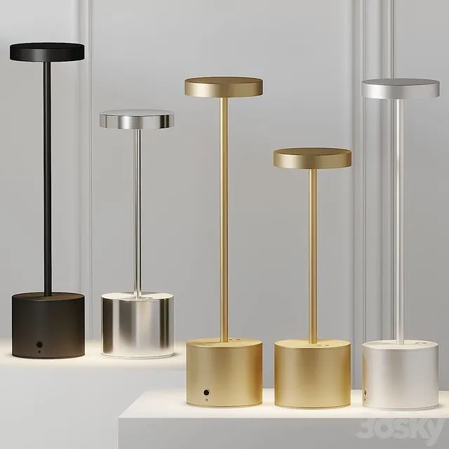 HISLE LUXCIOLE GM Table Lamp – 4 Different Metal Materials 3dsMax Model