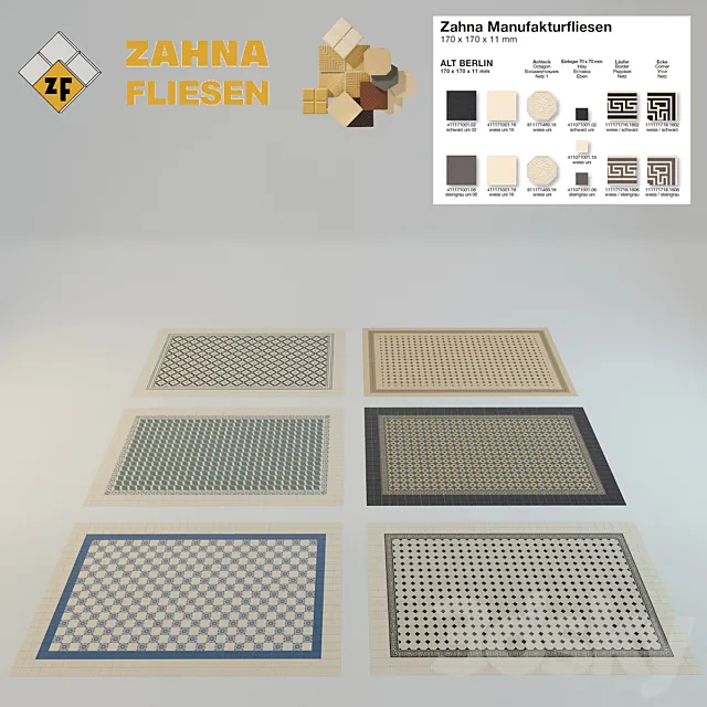 Historic tile Zahna 3DSMax File