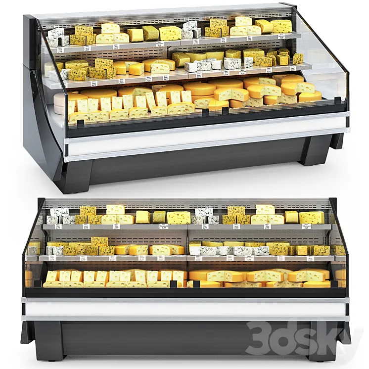 HitLine refrigerated display case with cheese 3DS Max