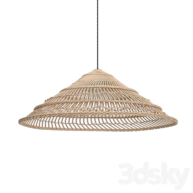 HK Living Wicker Hanging Lamp Triangle Natural 3ds Max
